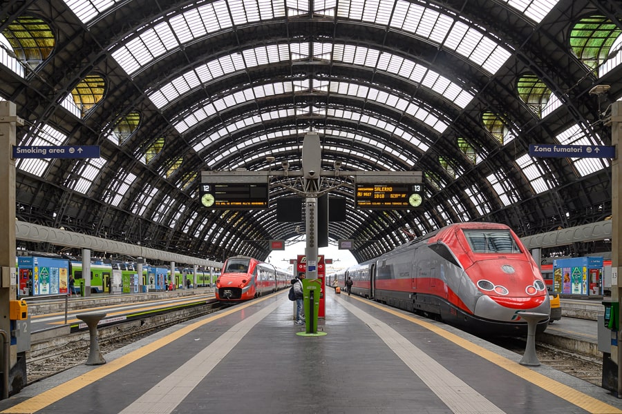 Met de trein naar Milaan is comfortabel, goedkoop en ook nog eens duurzaam.